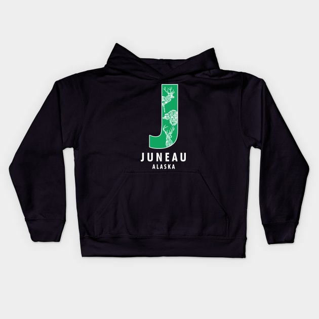 Juneau Alaska Kids Hoodie by dejava